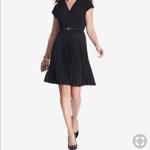Alfani short sleeve pleated dress with belt